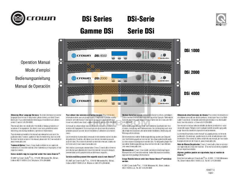 Crown dsi 2000 схема